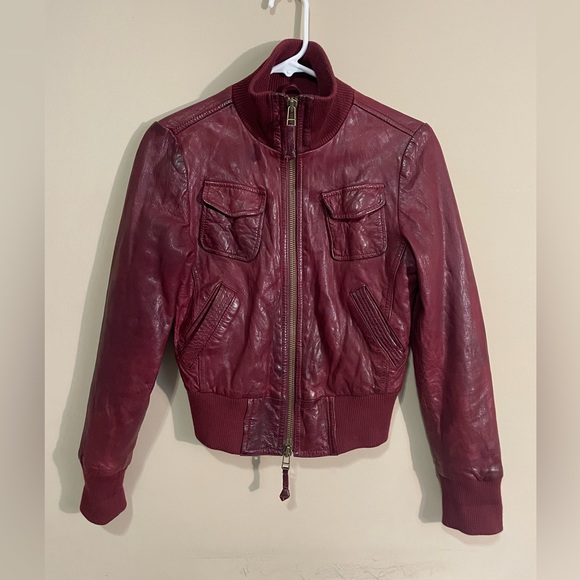 Miss Top Gun leather bomber jacket size small - Picture 3 of 5